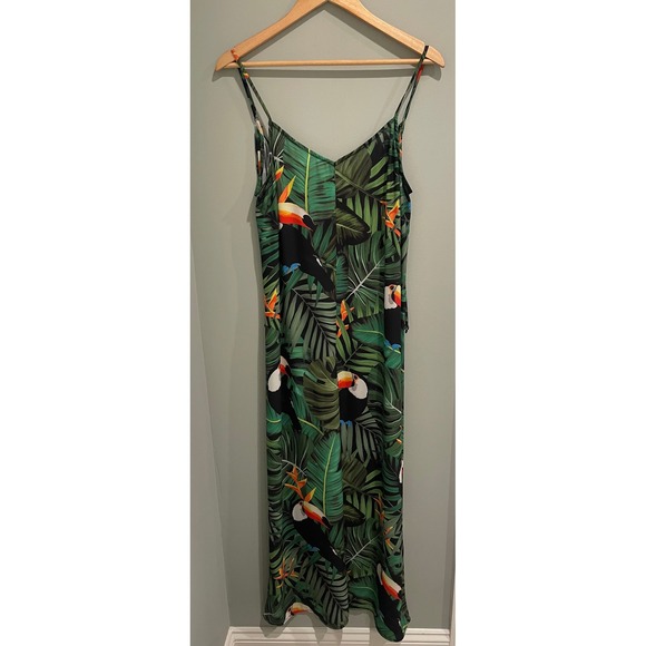 Show Me Your Mumu Tropical Toucan Leaf Jumper V Neck Size Mediun - Picture 2 of 6